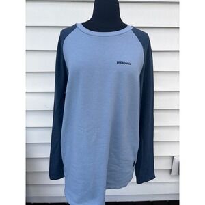 Patagonia Organic Cotton Raglan Long Sleeve Shirt Blue Size Large‎
